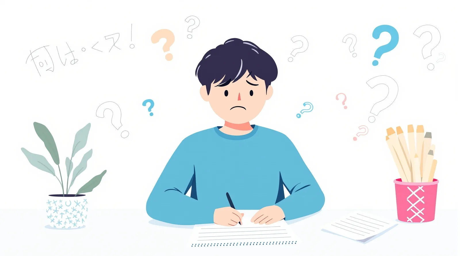 志望理由書が書けない悩みのイラスト
