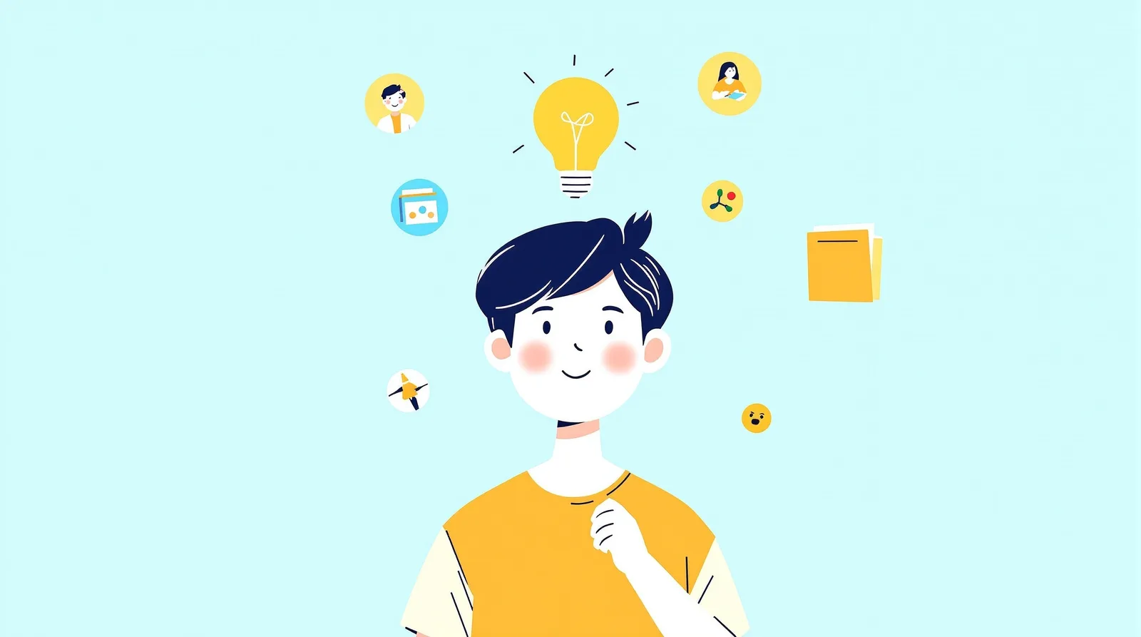 自分らしさを表現する学生のイラスト