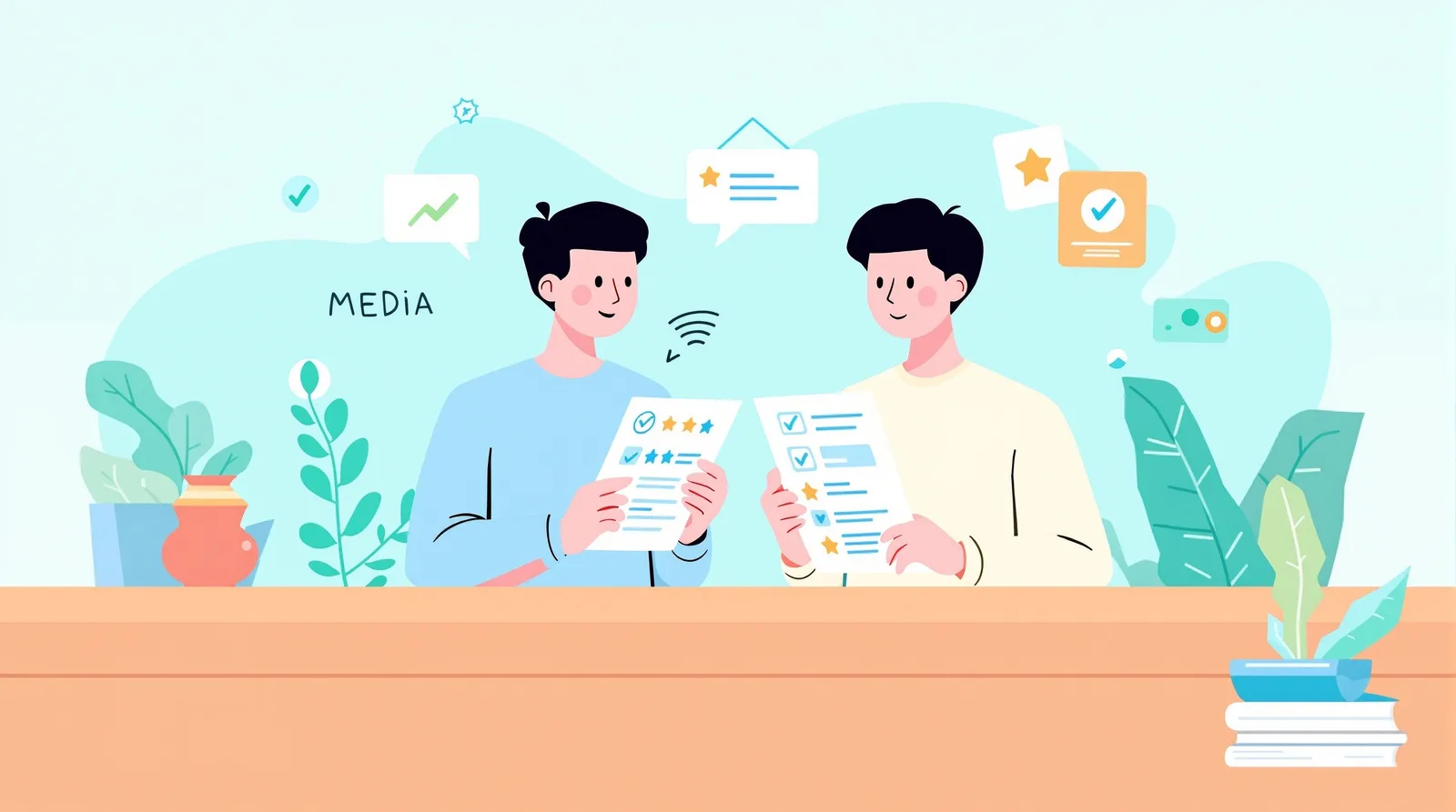 合格者の志望理由書を分析するイラスト