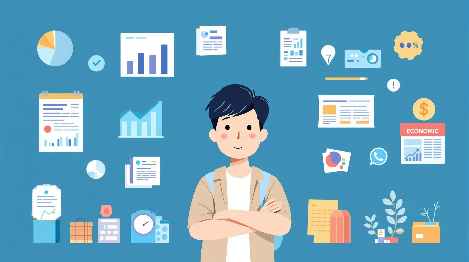 同志社大学経済学部が求める人物像を象徴するイラスト
