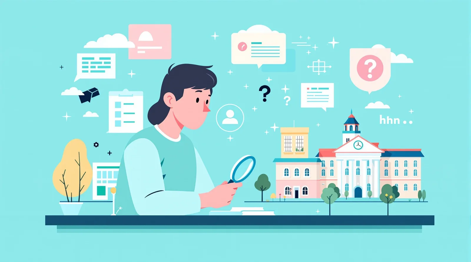 学部分析をする学生のイラスト