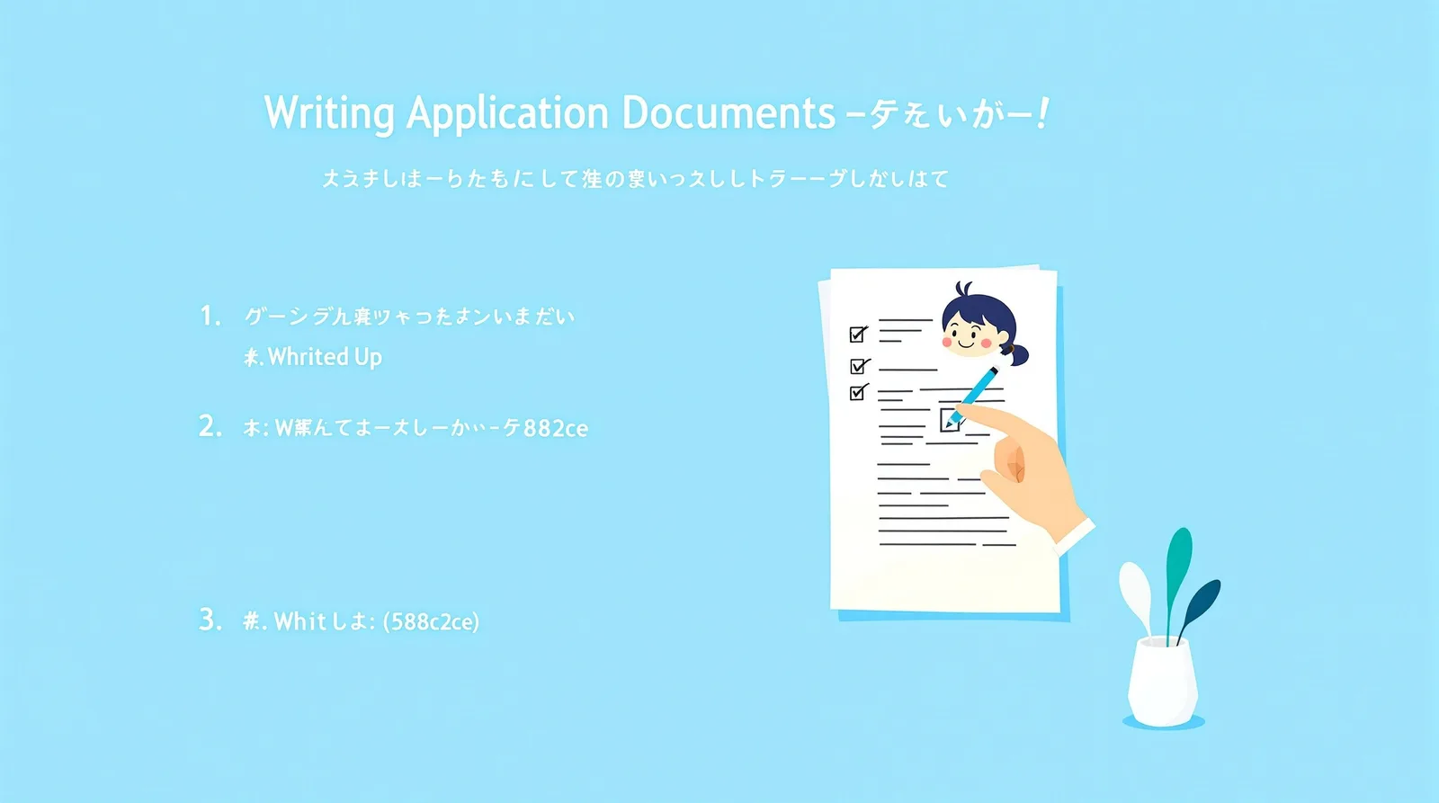 ステップを確認する学生のイラスト