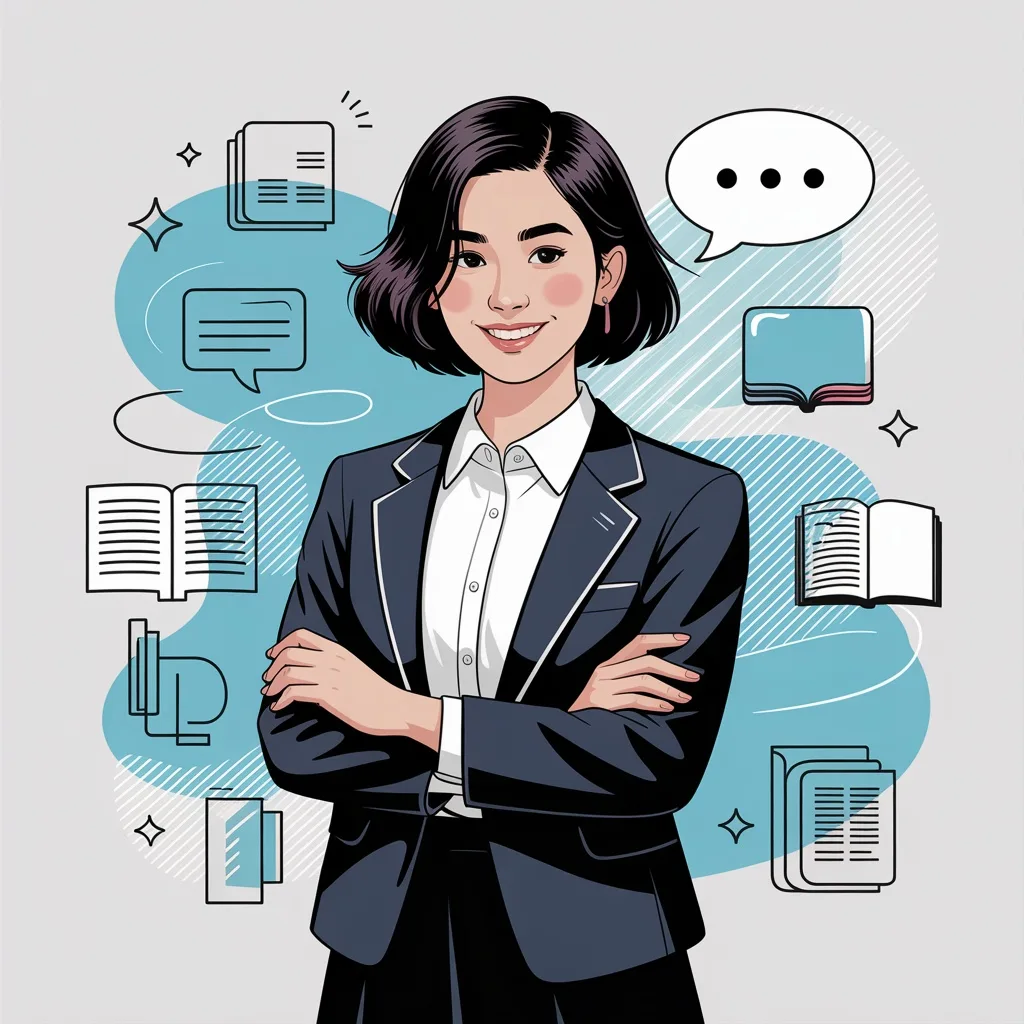 個性をアピールする日本人学生のイラスト