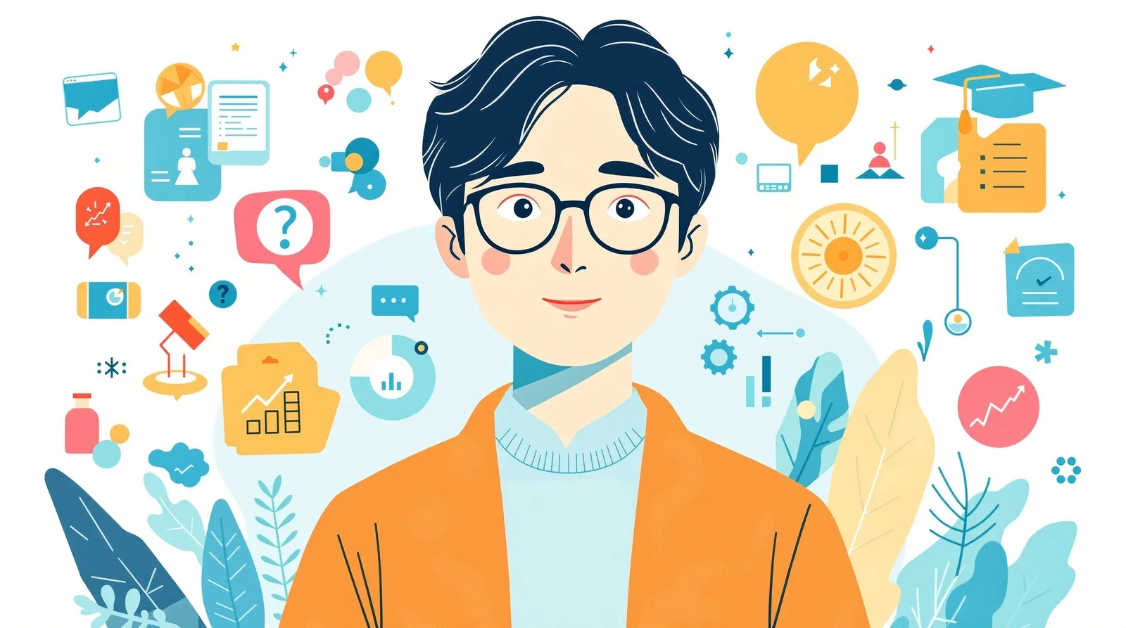 理想の学生像を体現する学生のイラスト