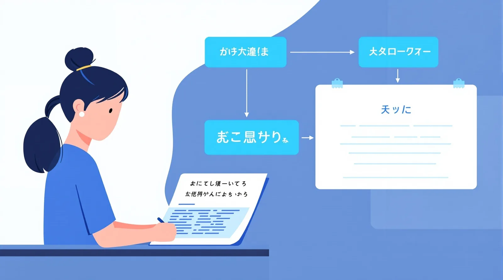 最強構成で書く学生のイラスト