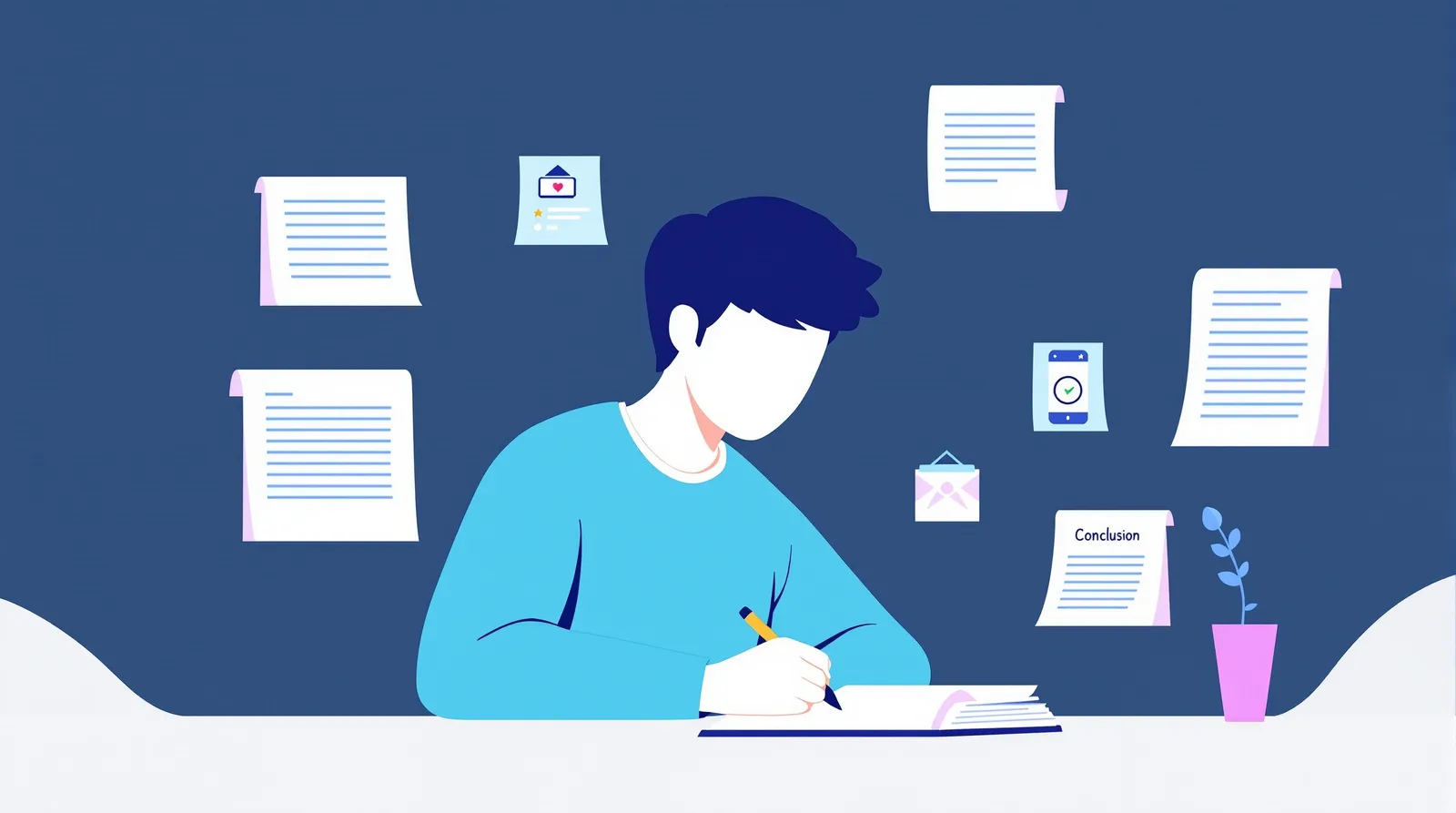志望理由書の構成要素を示すイラスト