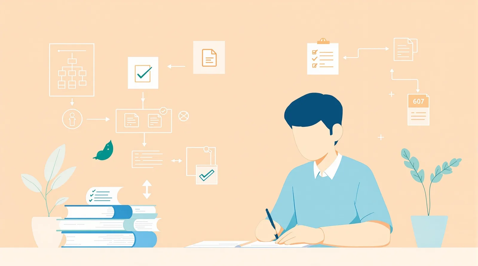 志望理由書の構成を示すイラスト
