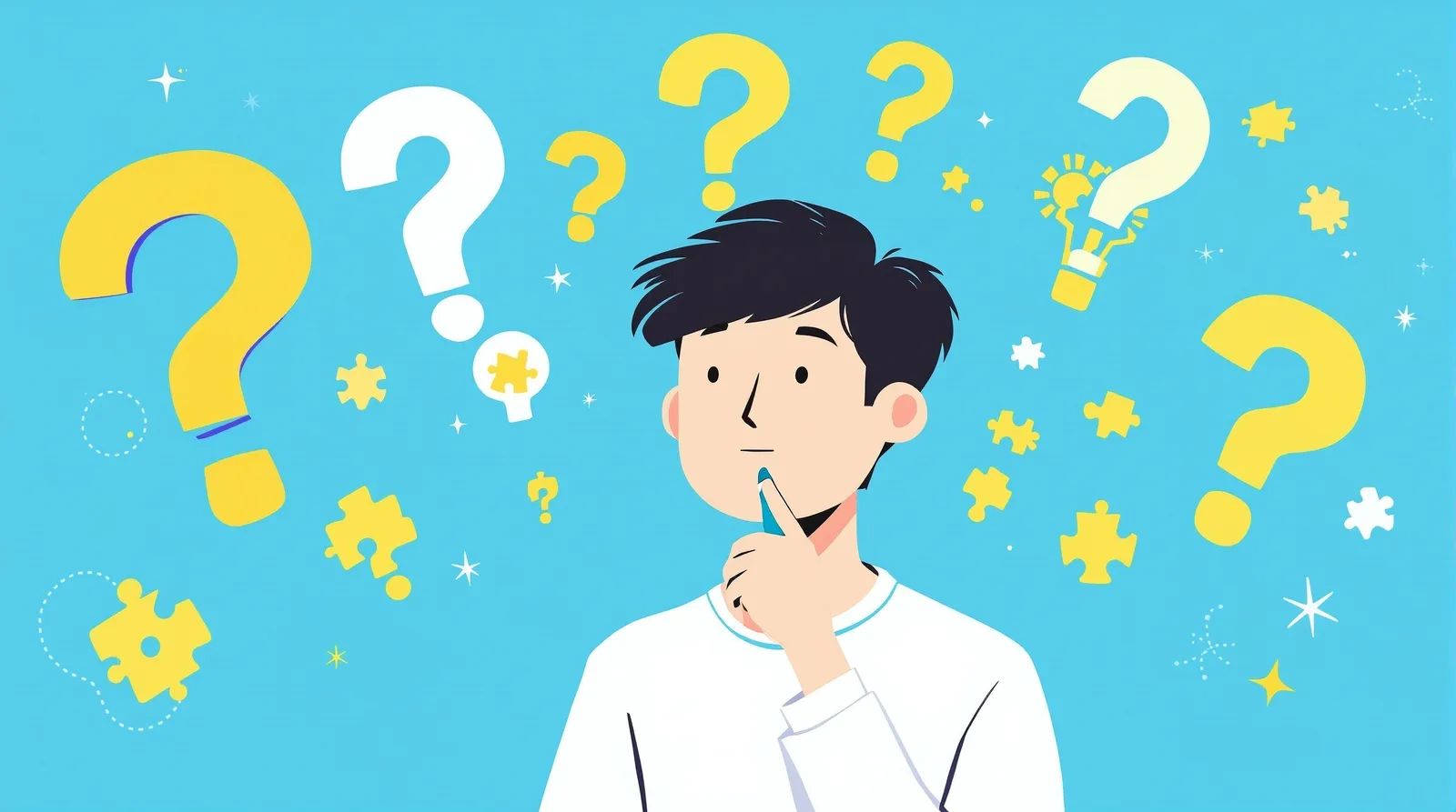 独自性のある志望動機を考える日本人学生のイラスト