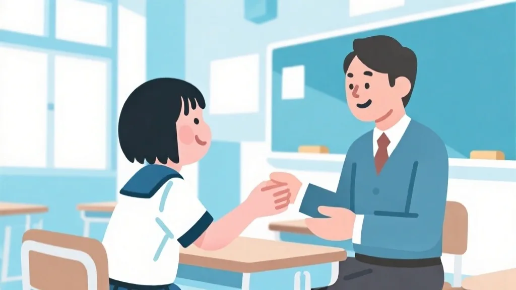 個別指導を受ける学生のイラスト