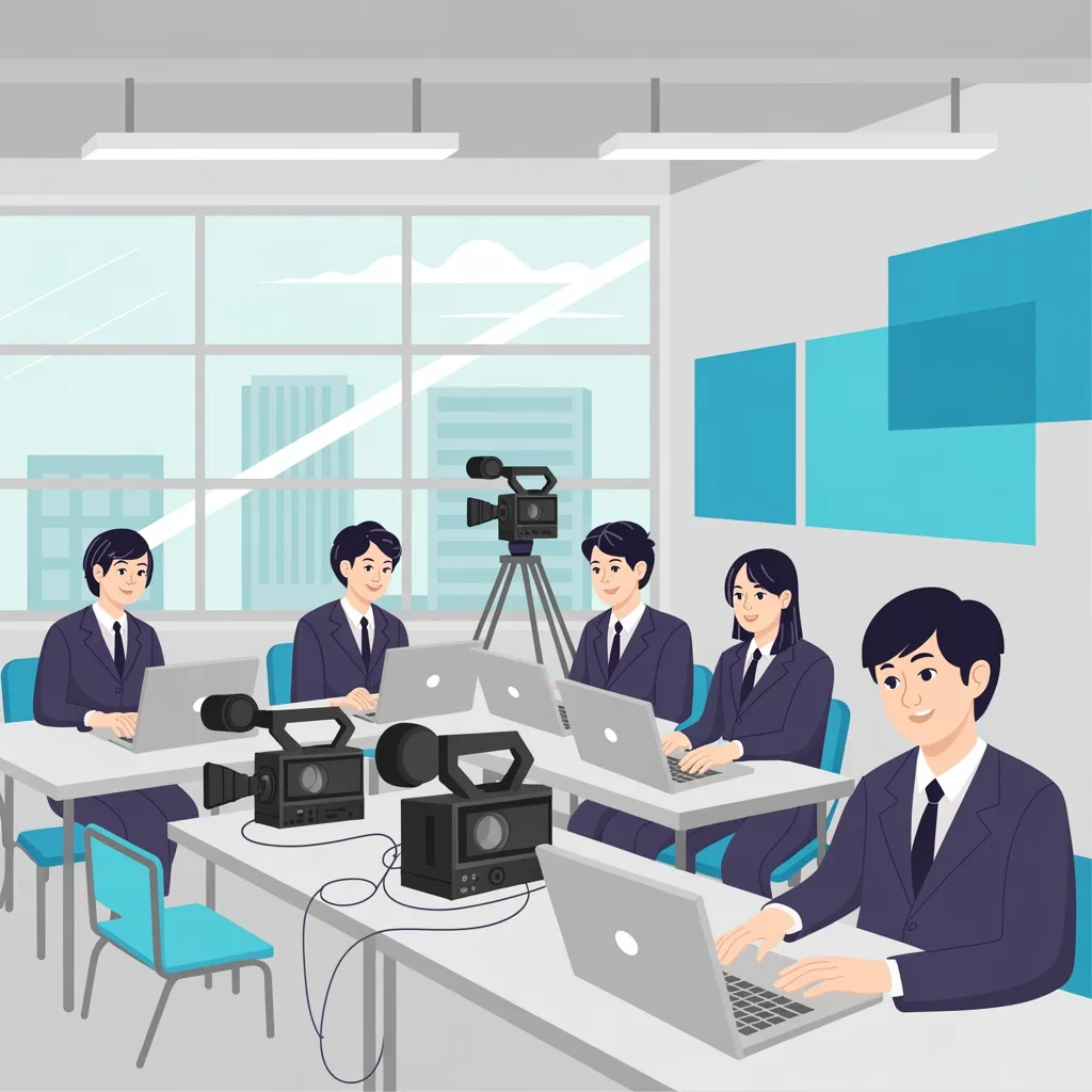 メディアコミュニケーション学科で学ぶ日本人学生のイラスト