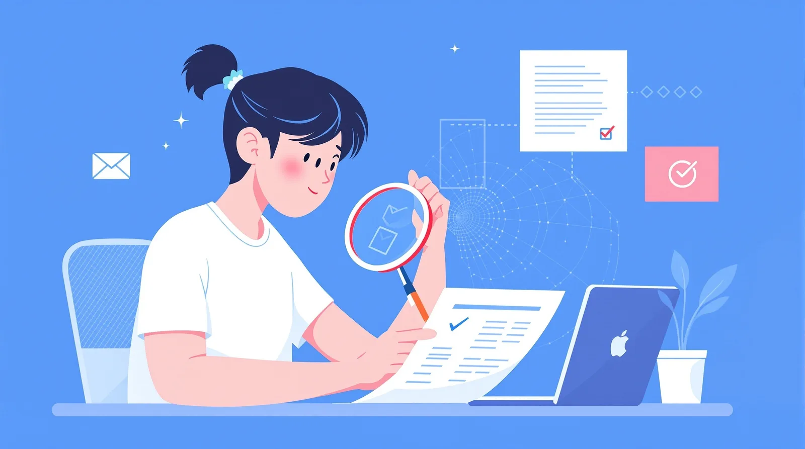 ブラッシュアップする学生のイラスト