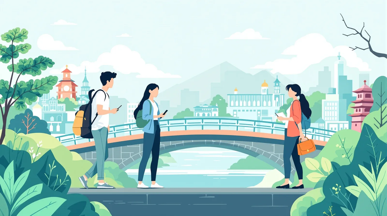 経験と大学の強みを繋げる日本人学生のイラスト