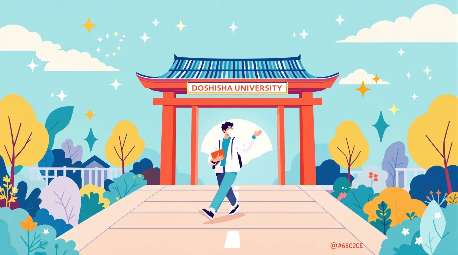 合格への道を進む日本人学生のイラスト