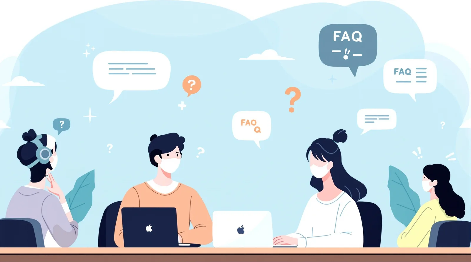 Q&Aセッションに参加する日本人学生のイラスト